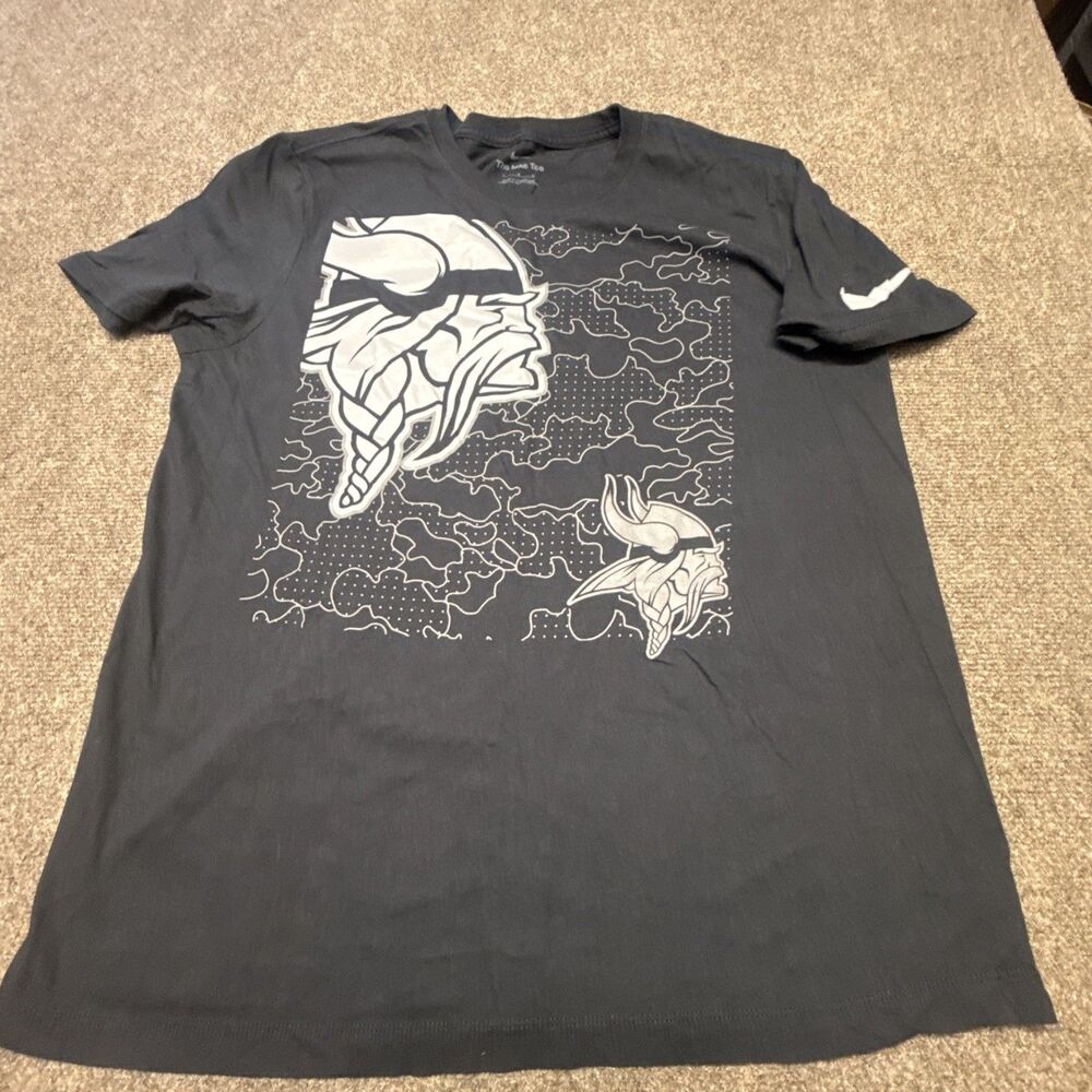 Minnesota Vikings Nike Reflective T Shirt - Mens Large - Black